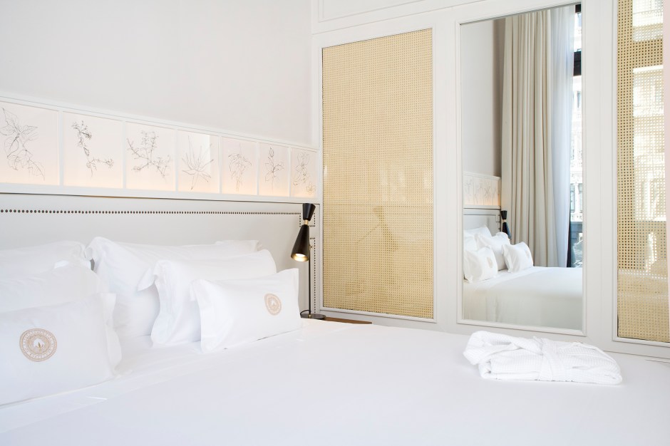 white bed